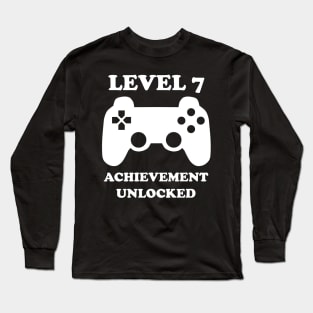 Level 7 Achievement Unlocked Gamer Next Level 7 years old birthday Long Sleeve T-Shirt